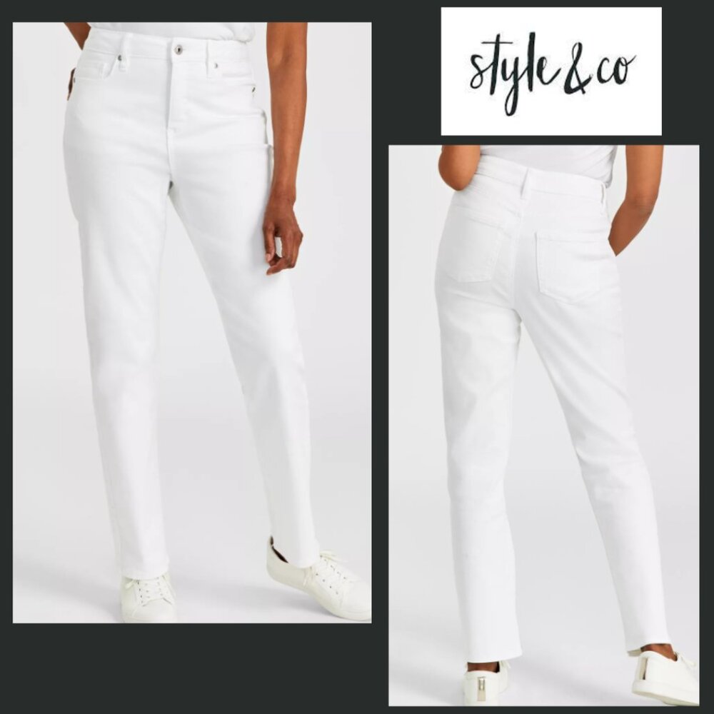 Women’s White Straight-Leg Jeans